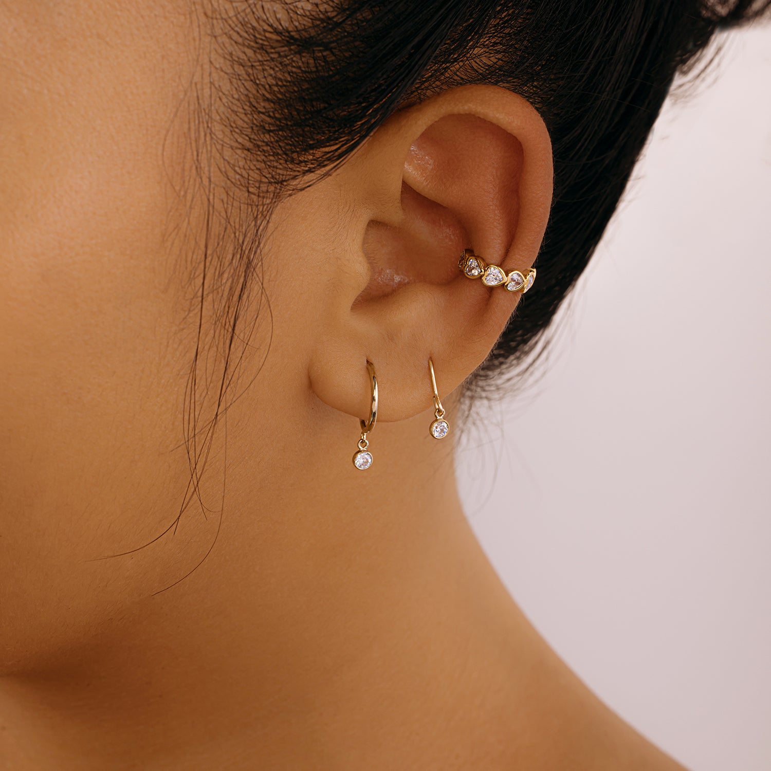 Anting Setengah Lingkaran Pure Bezel