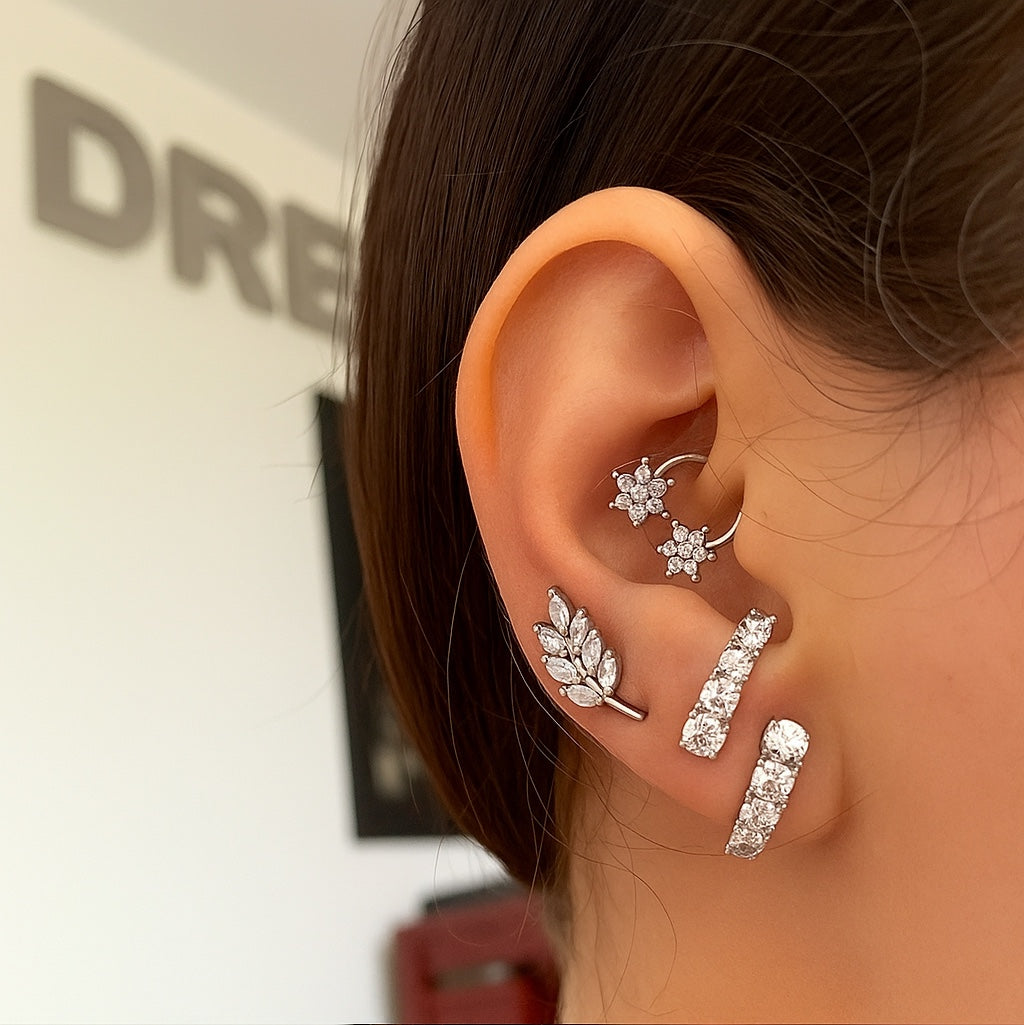 Zlveren oor crawler, Sterlng zlveren ear cuff, seraden van de Zlveren oor crawler, Sterlng zlveren ear cuff, seraden van de