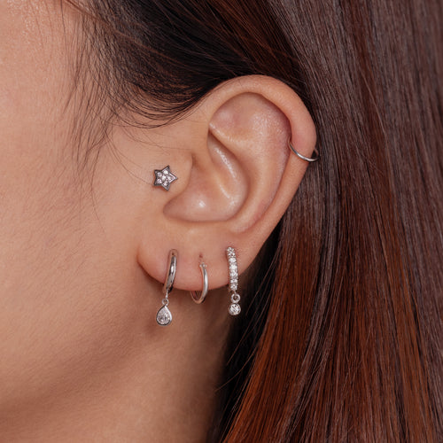 Cincin Klik Klasik Kecil Perak Sterling