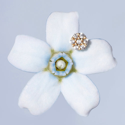 Pendiente plano mini panal de oro macizo 14K