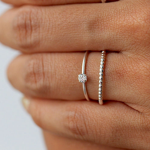 Blasenkugellring Silber