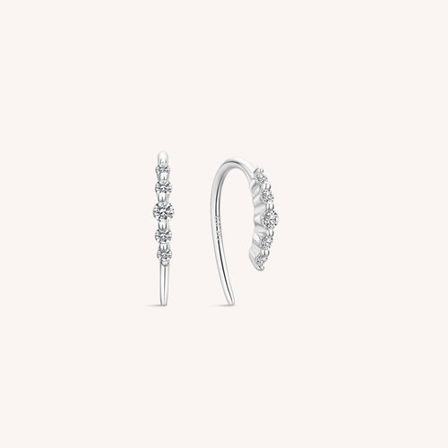 Pendientes de aro abiertos de diamante en oro macizo de 14K