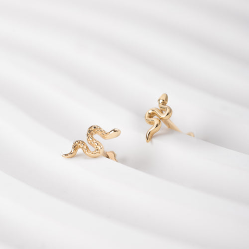 14K massivt guld slange intern gevind labret-ørering