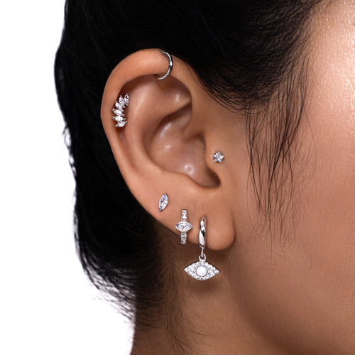 Kirurgisk stål hengslet clicker-ring 8mm