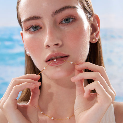 パールステーションチェーンネックレス