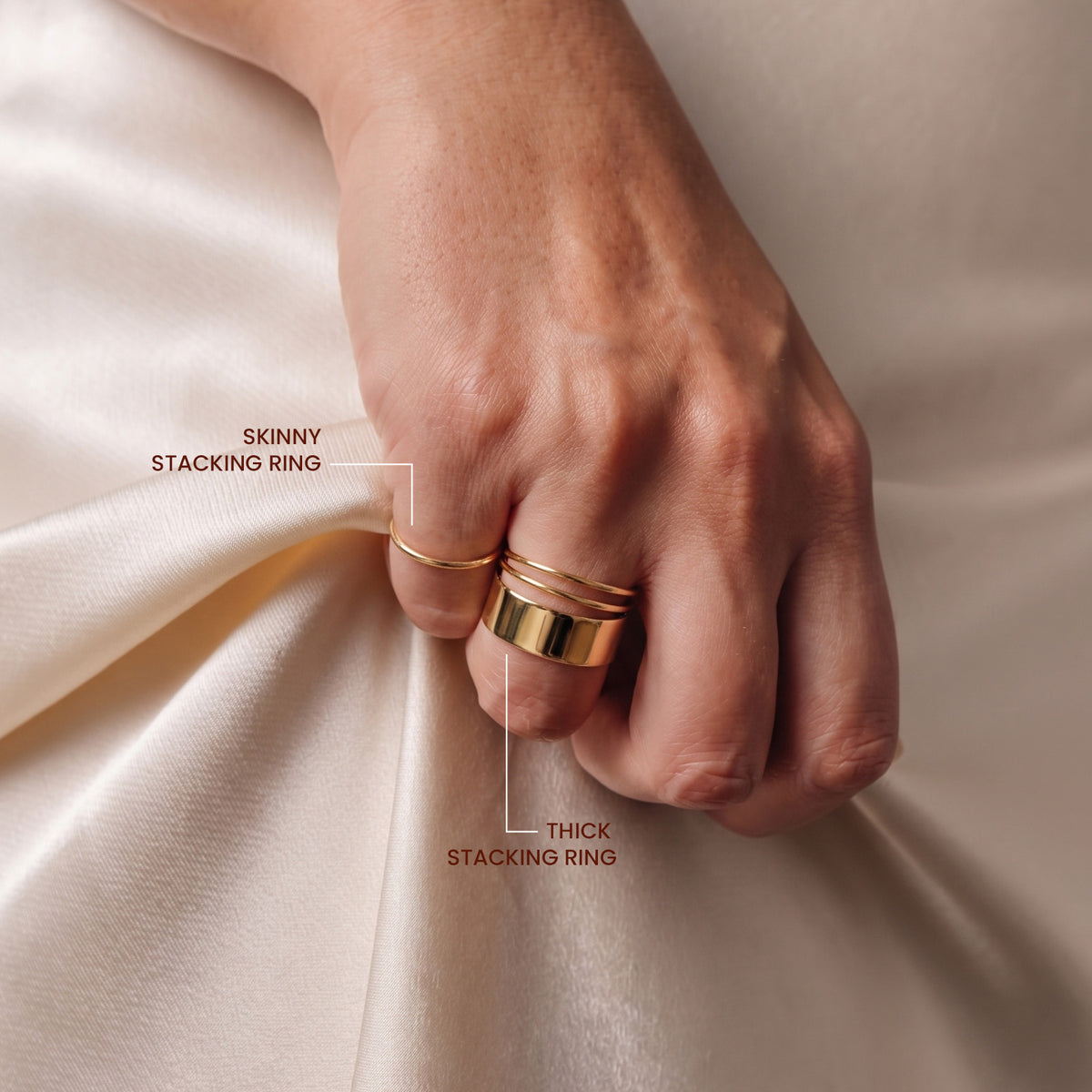 ゆい　source objects Gold Stacking Ring Gold Stacking Rings/8pieces Set | Melissa Joy Manning - SOURCE objects
