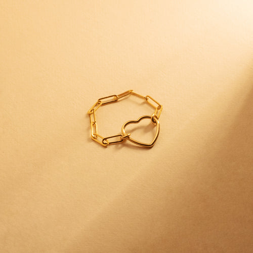 Forelsket Kæde Guld Ring