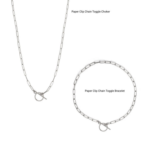 Naszyjnik choker z łańcuszkiem z spinaczy do papieru