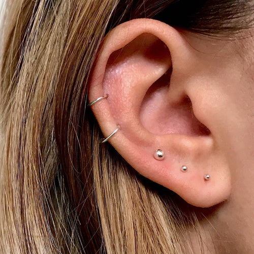 Cincin Klik Klasik Kecil Perak Sterling