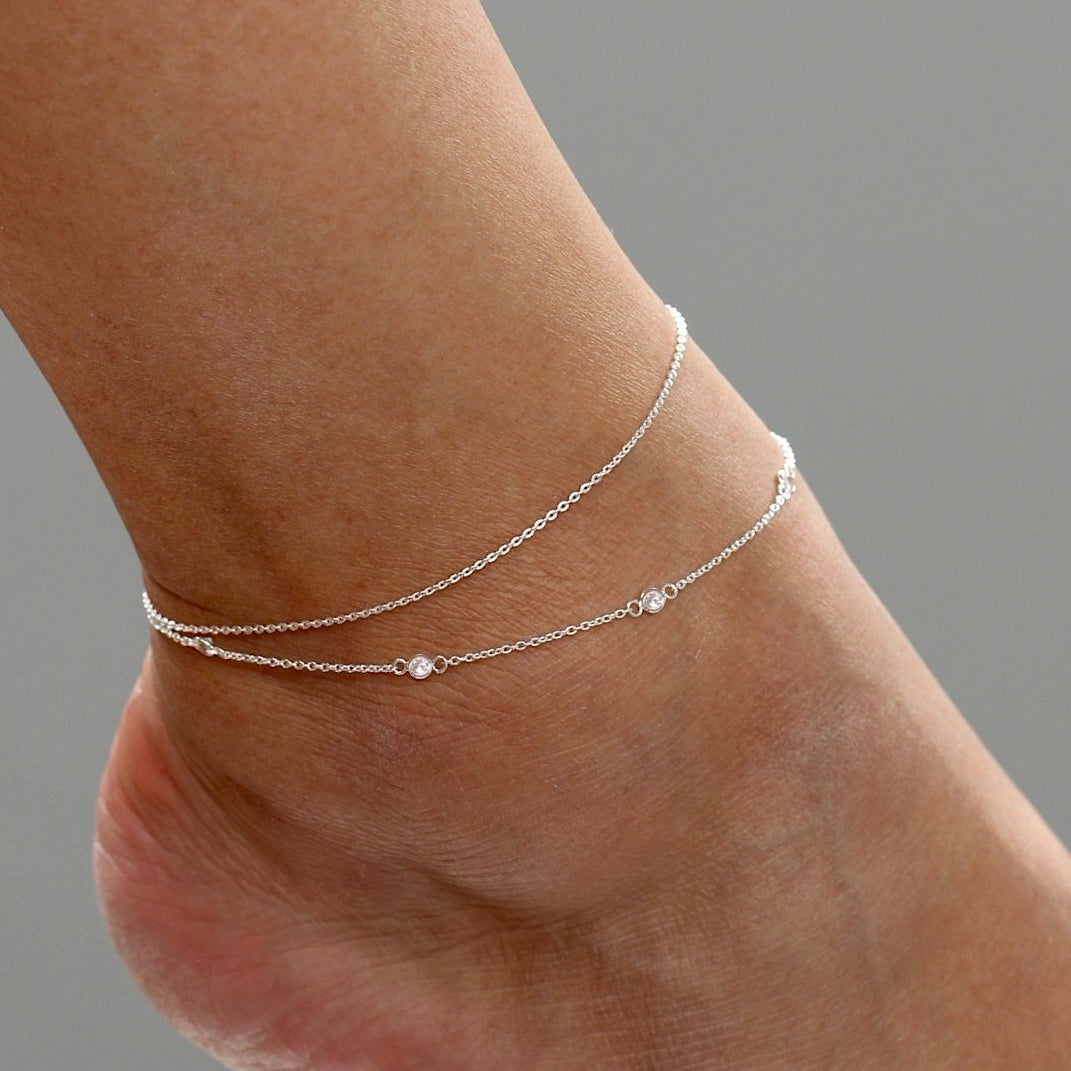 Barely There Chain Anklet Silver J CO Jewellery