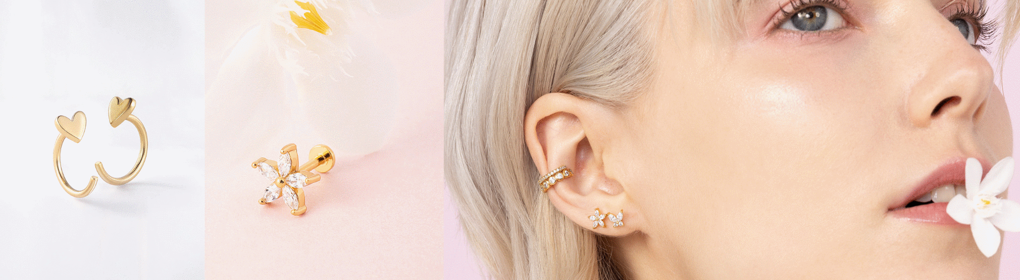 Demi Fine - Open Huggie & Flatback Earrings
