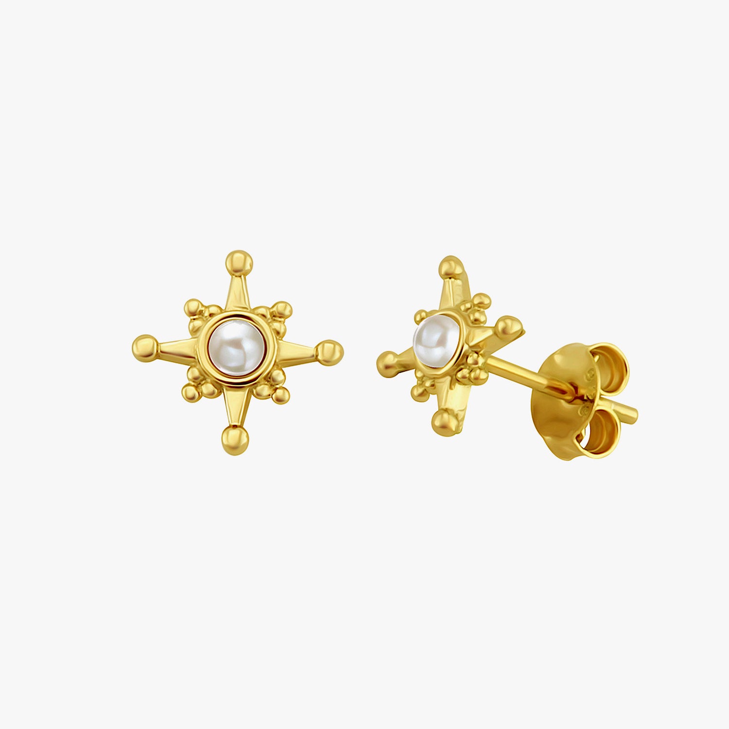 Star Pearl Stud Earrings