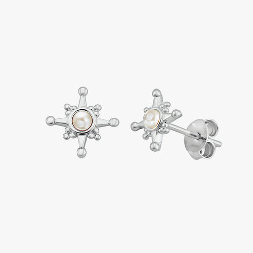 Star Pearl Stud Earrings