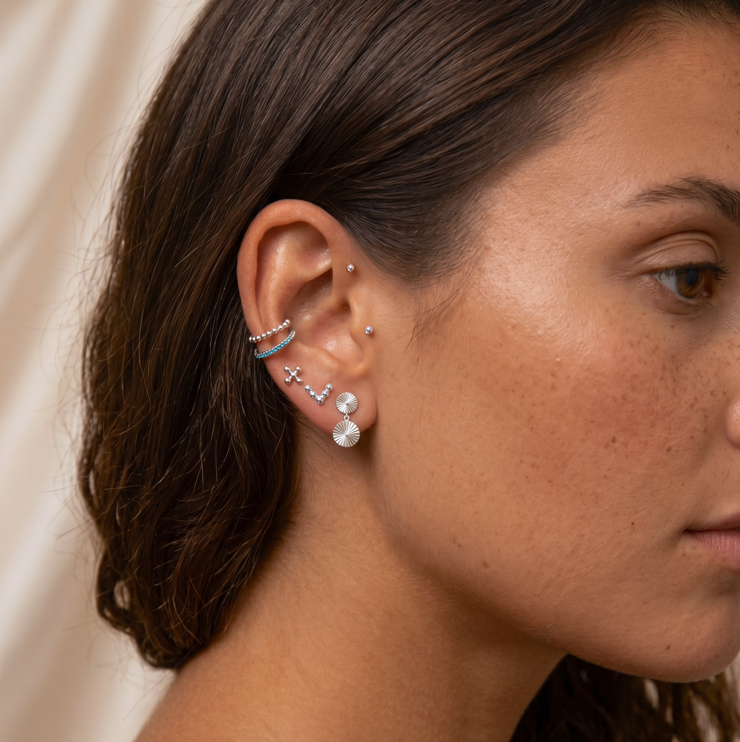 Bubble Chevron Stud Earrings