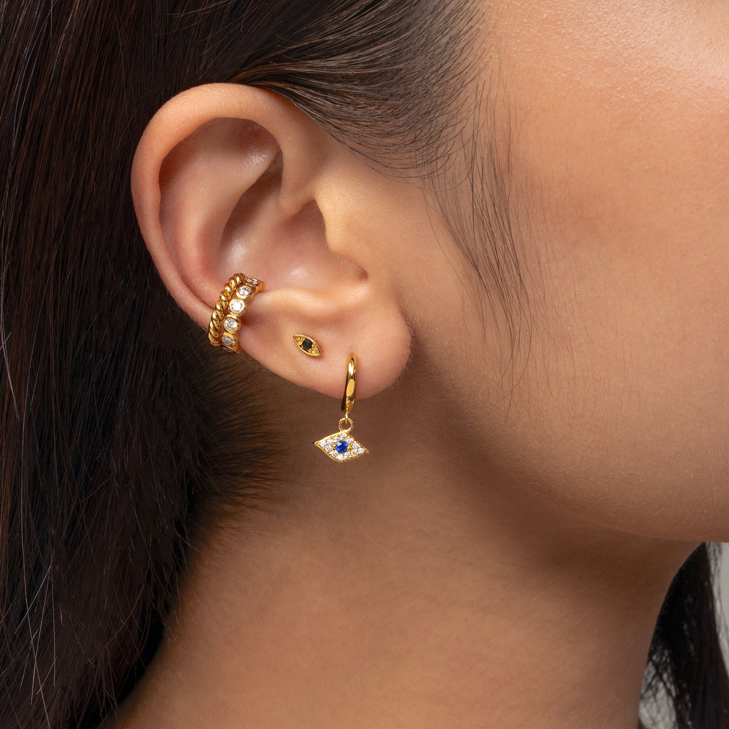 Evil eye hoop earrings