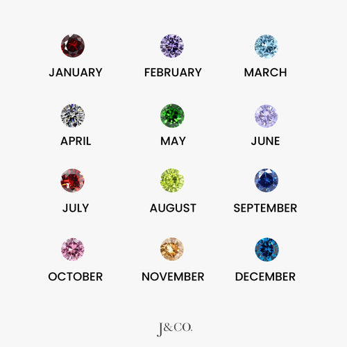 Personalized Initial Necklace with Set Birthstone