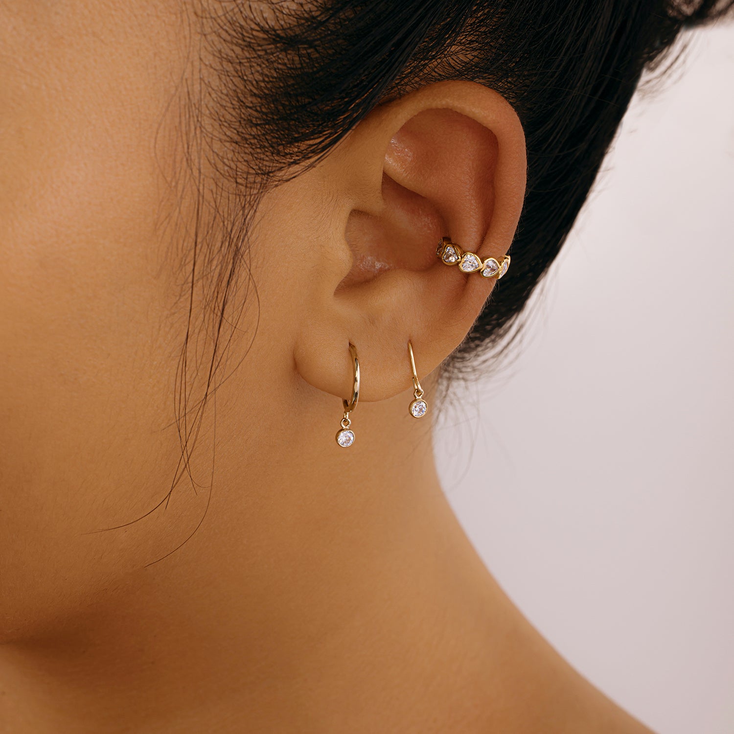 J&CO Jewellery Little Bezel Drop Earrings Silver