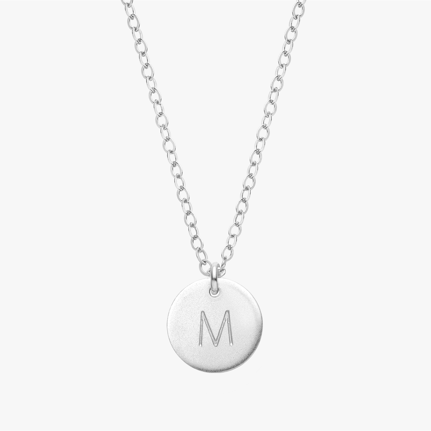 Personalized Disc Necklace Silver