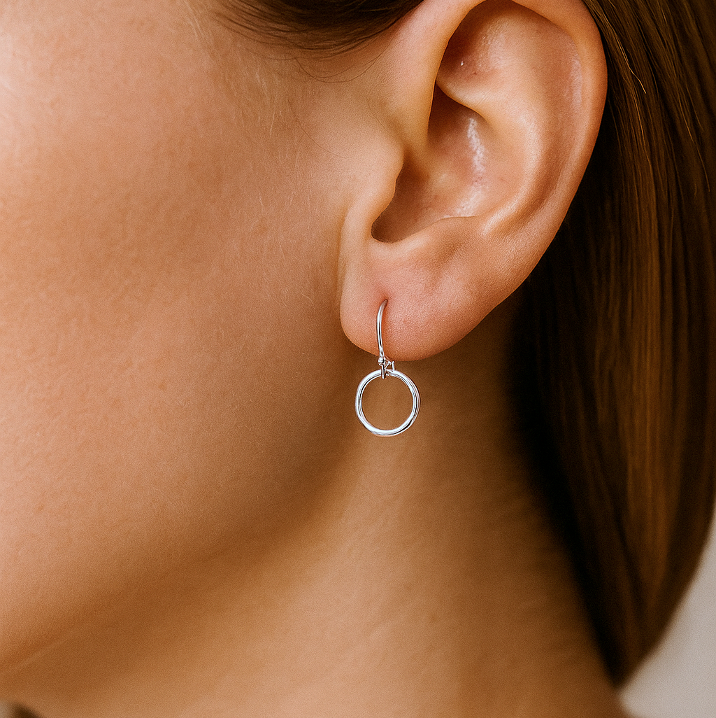 Small Circle Drop Earrings