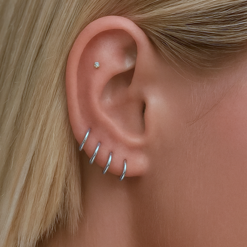 Kirurgisk stål hengslet clicker-ring 8mm