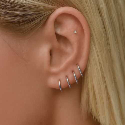 Kleine klassieke sterling zilveren clickerring