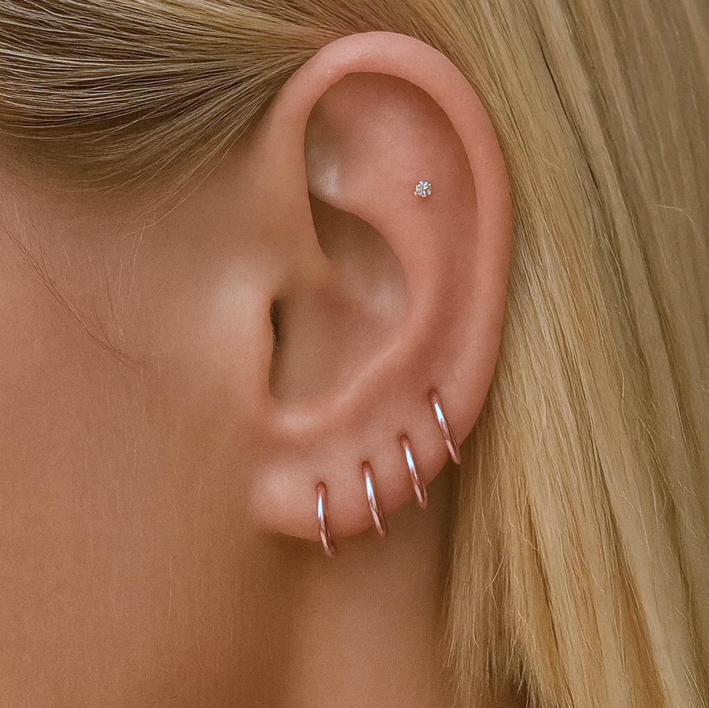 Kirurgisk stål hengslet clicker-ring 8mm