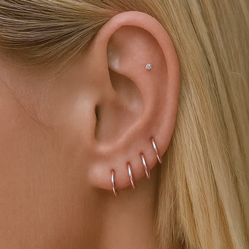 Kirurgisk stål hengslet clicker-ring 8mm