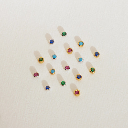 Mini Smaragd Oorringen met Rand