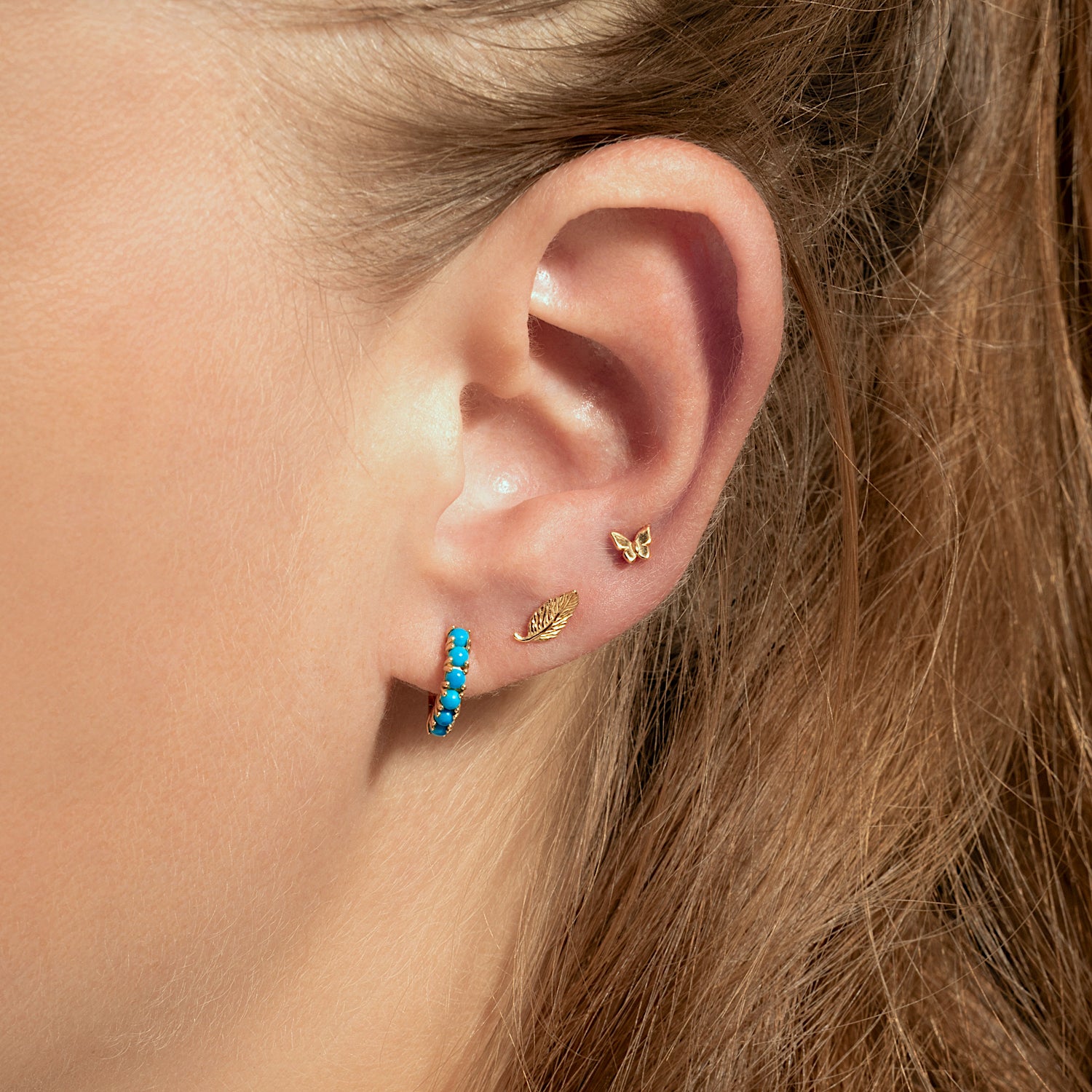 Tiny Triangle Flat Back Earring - Rose Gold