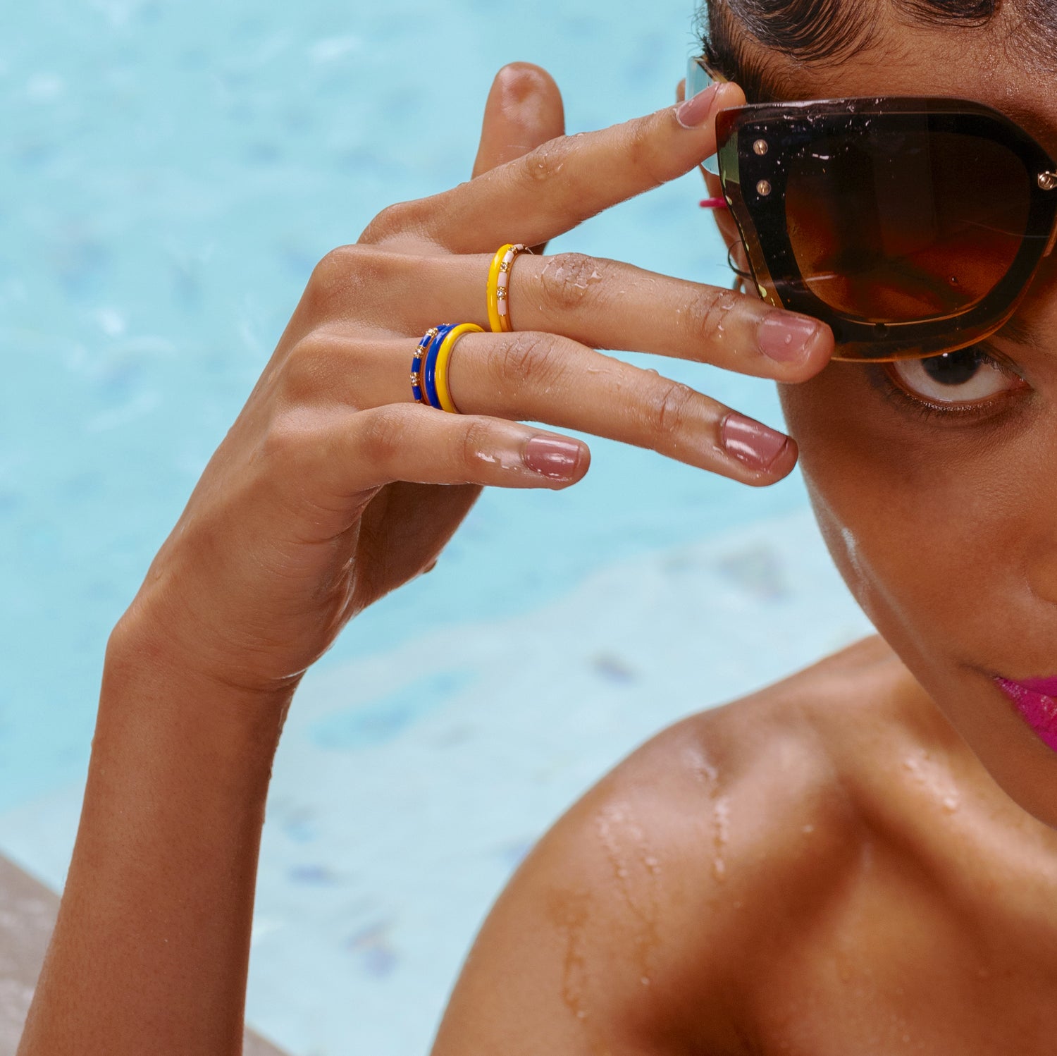 แหวนสแต็กเกอร์สีเหลืองมะนาว