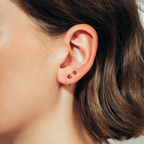Sparkly Small Birthstones Stud Earrings