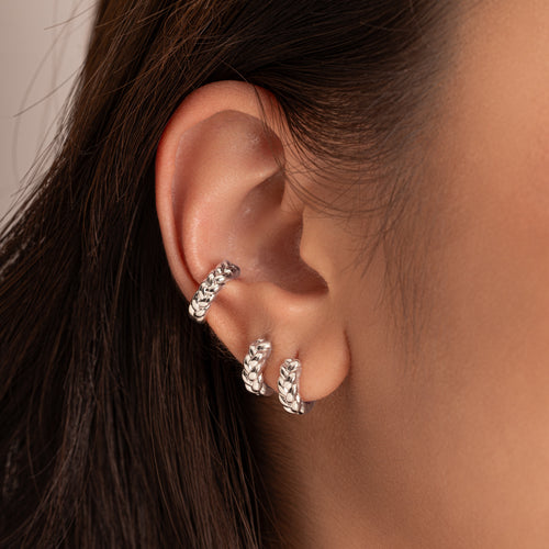 Braided Silver Ear Cuff