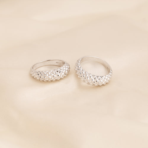 Spiky Dome Silberring