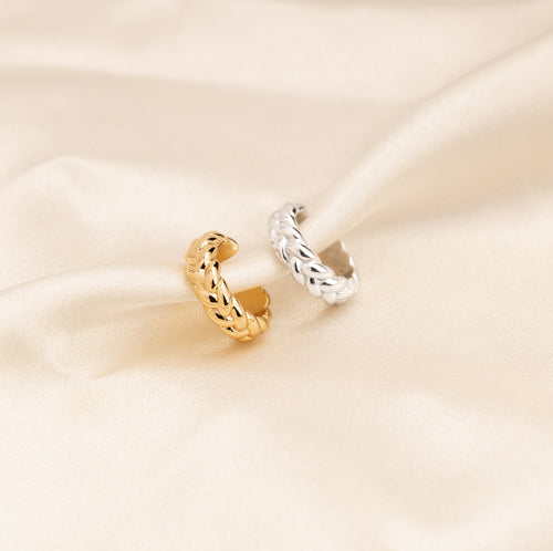 Braided Silver Ear Cuff