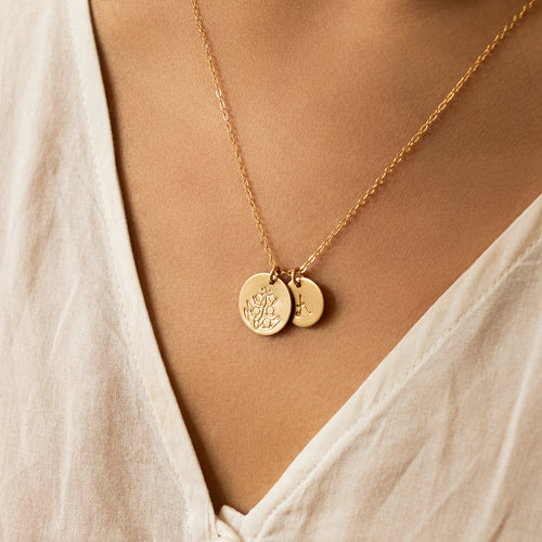 Personalized Birth Flower Necklace
