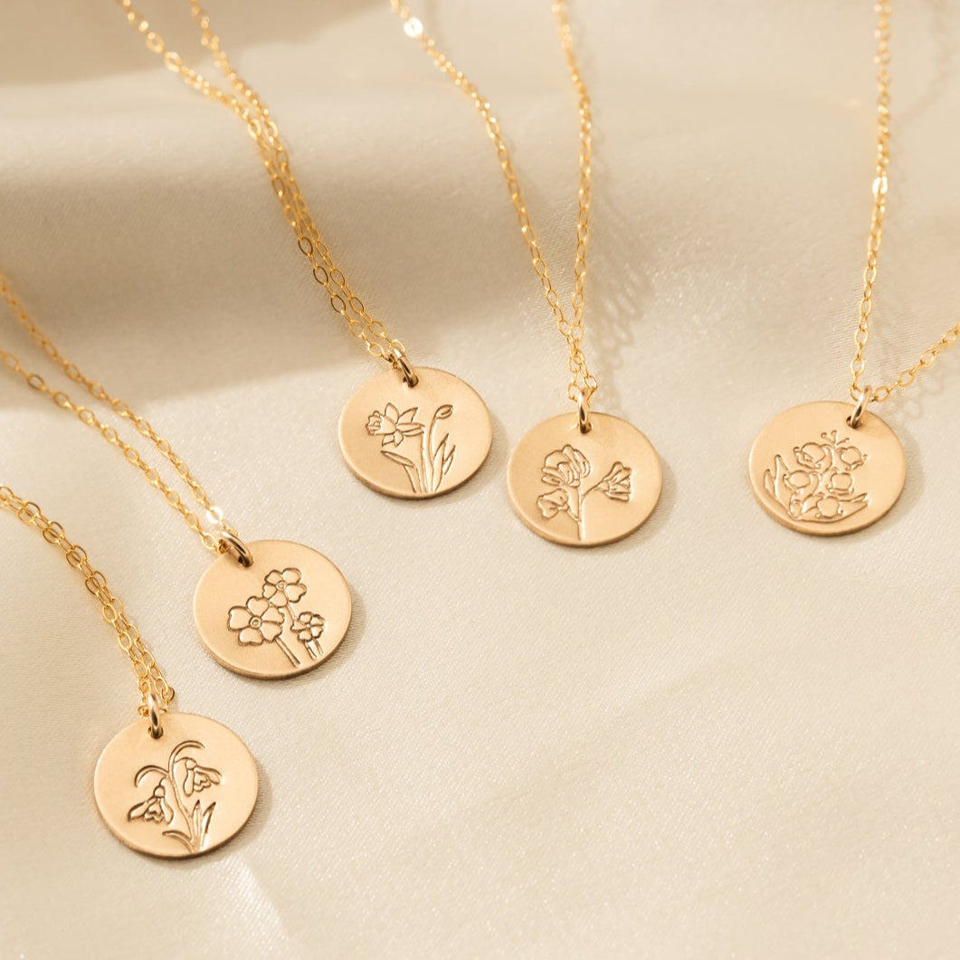 Personalized Birth Flower Necklace