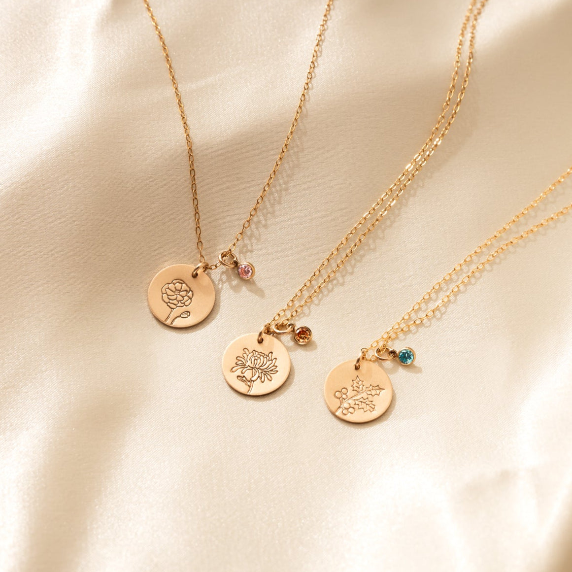 Personalized Birth Flower Necklace