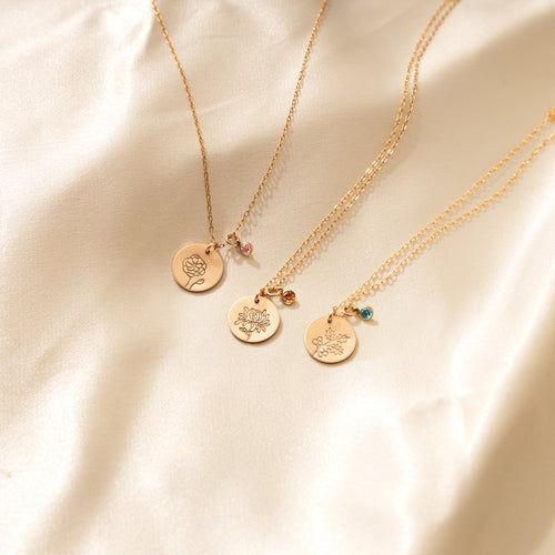 Personalized Birth Flower Necklace