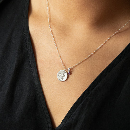 Personlig fødselsblomst halskæde