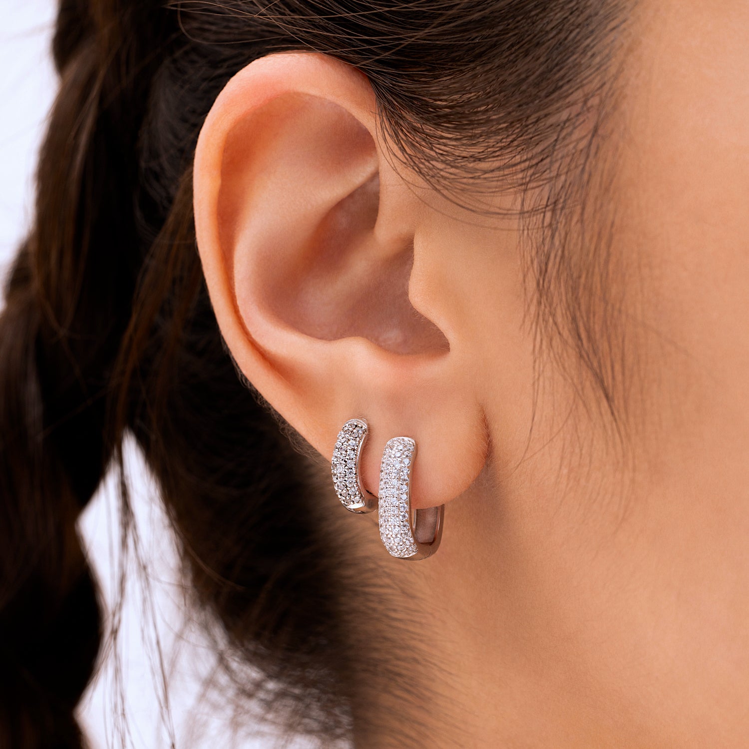 Dazzling Pave Huggie Hoop Earrings – J&CO Jewellery