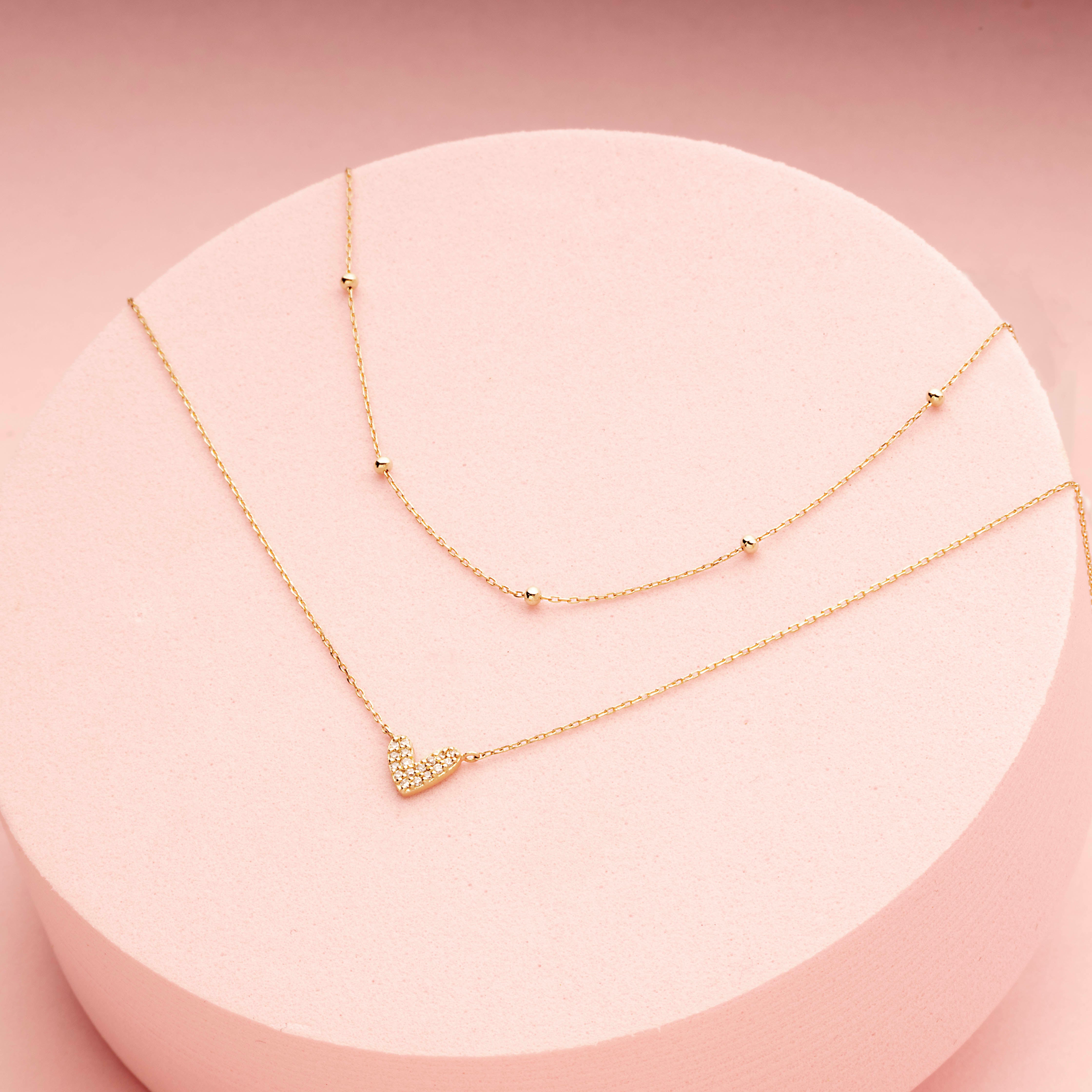 14K Solid Gold Sphere Chain Necklace – J&CO Jewellery