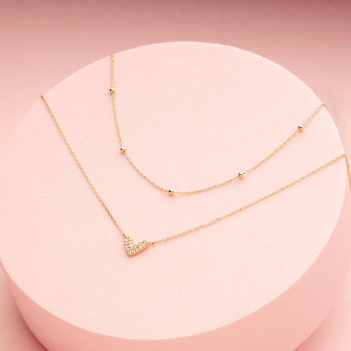 14K Massivgold Kugelkette Halskette