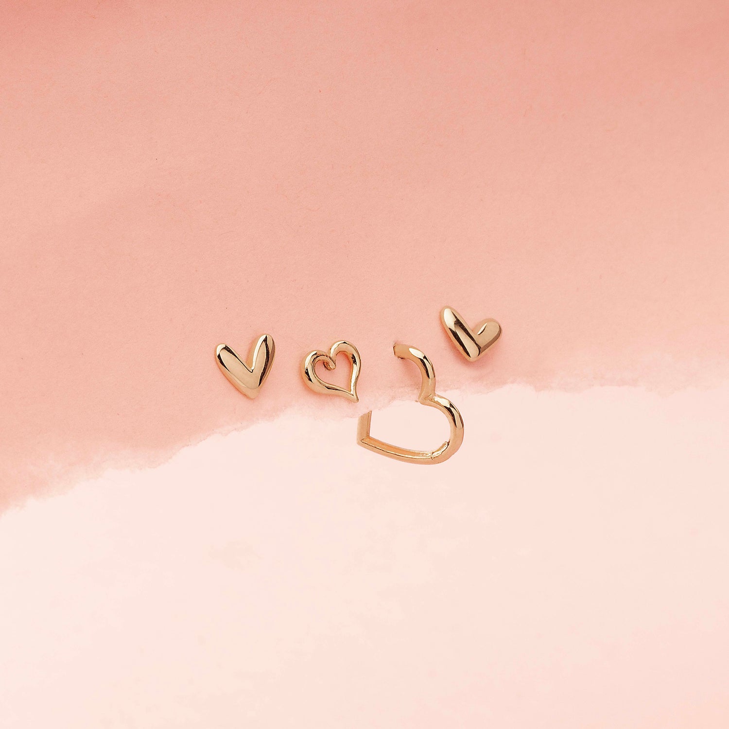 14K Solid Gold SweetHeart Flatback Earring – J&CO Jewellery