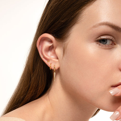 Pave Dagger Huggies Earrings