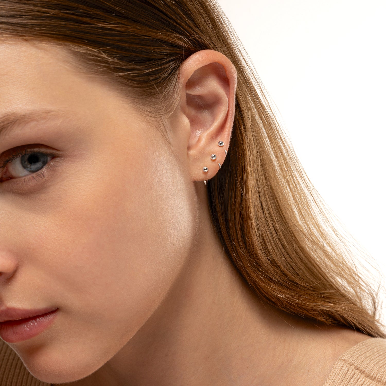 14K Solid Gold Mini Ball Huggie Earrings – J&CO Jewellery