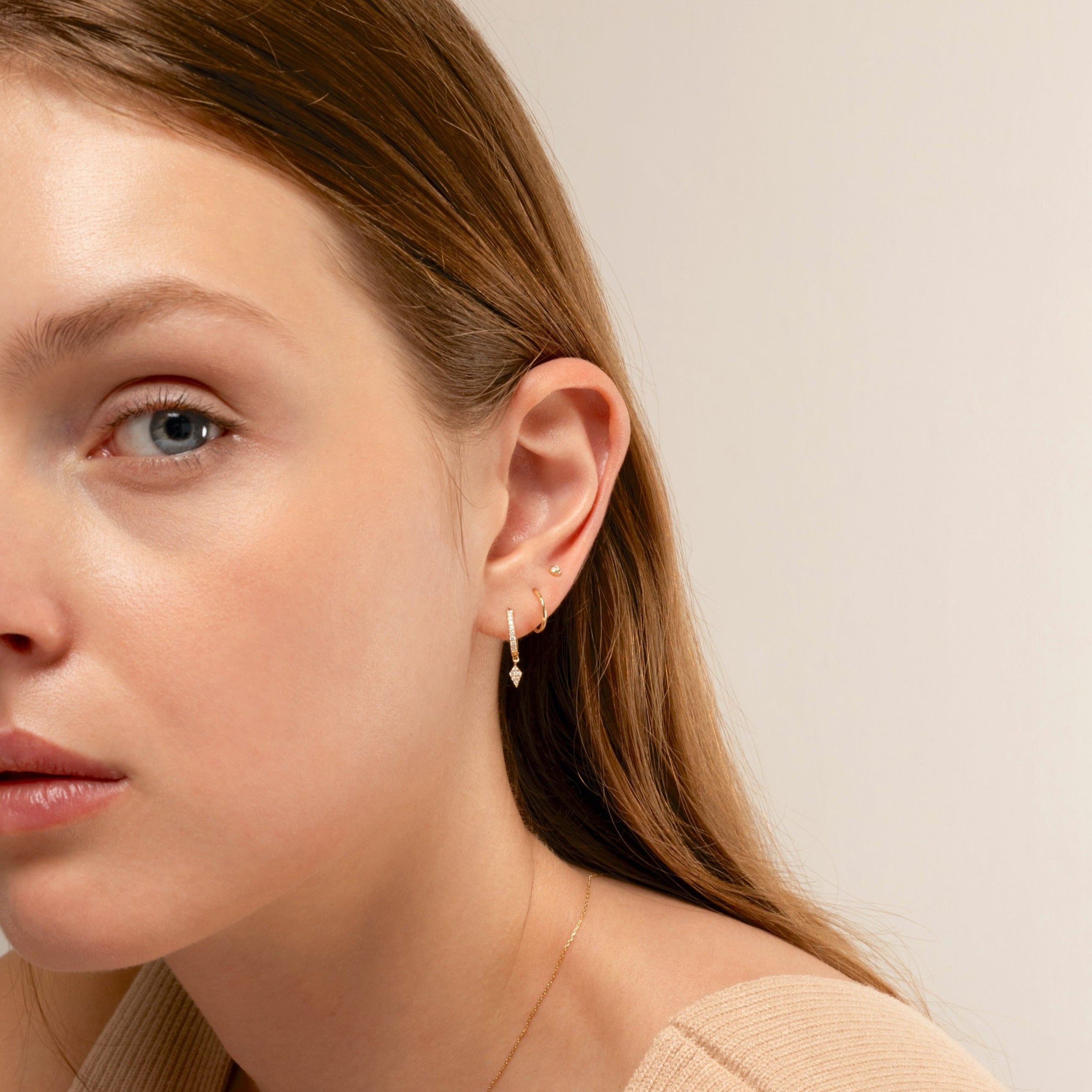 14K Solid Gold Endless Mini Hoop Earrings 10mm – J&CO Jewellery