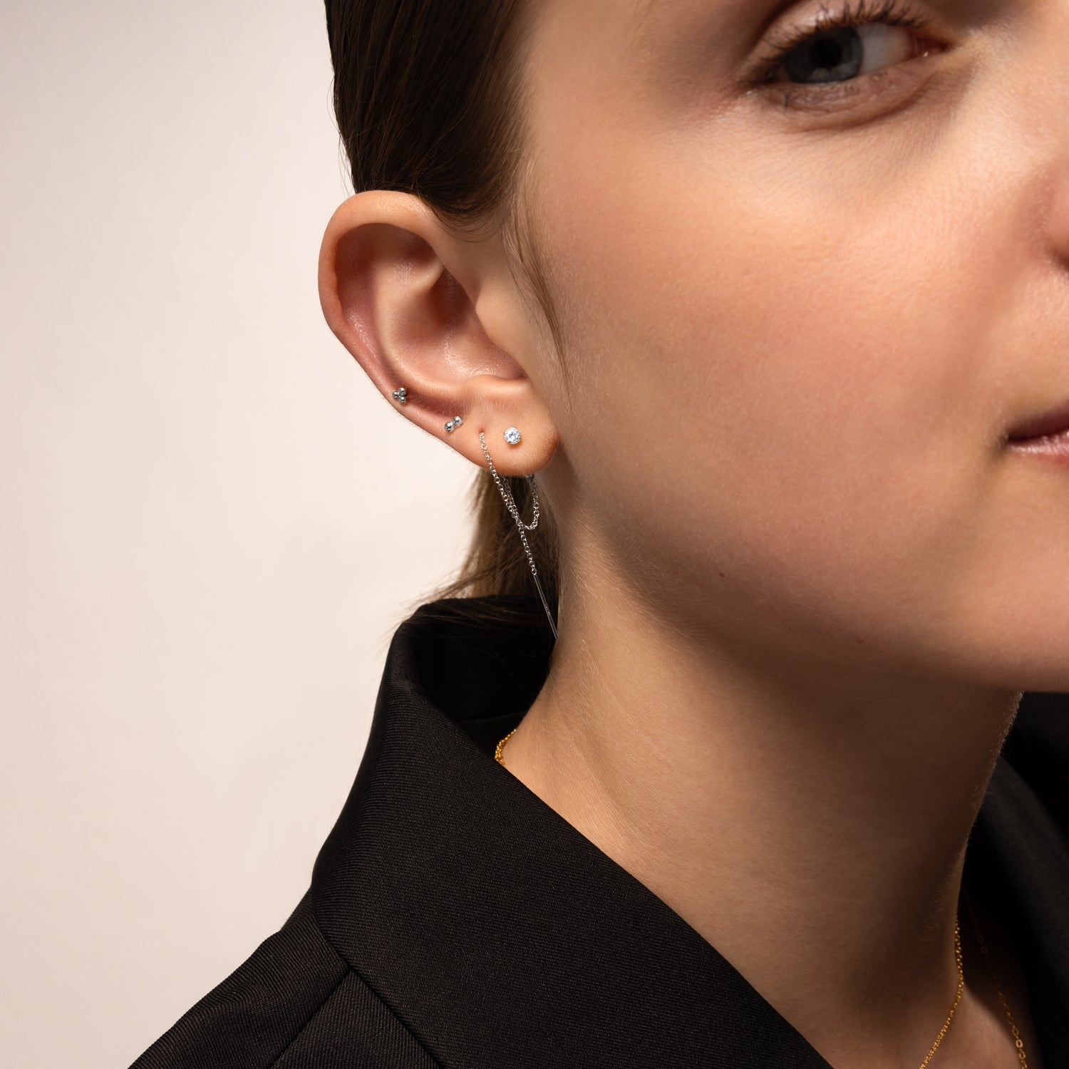 Glitrende CZ Thread Ear Jacket