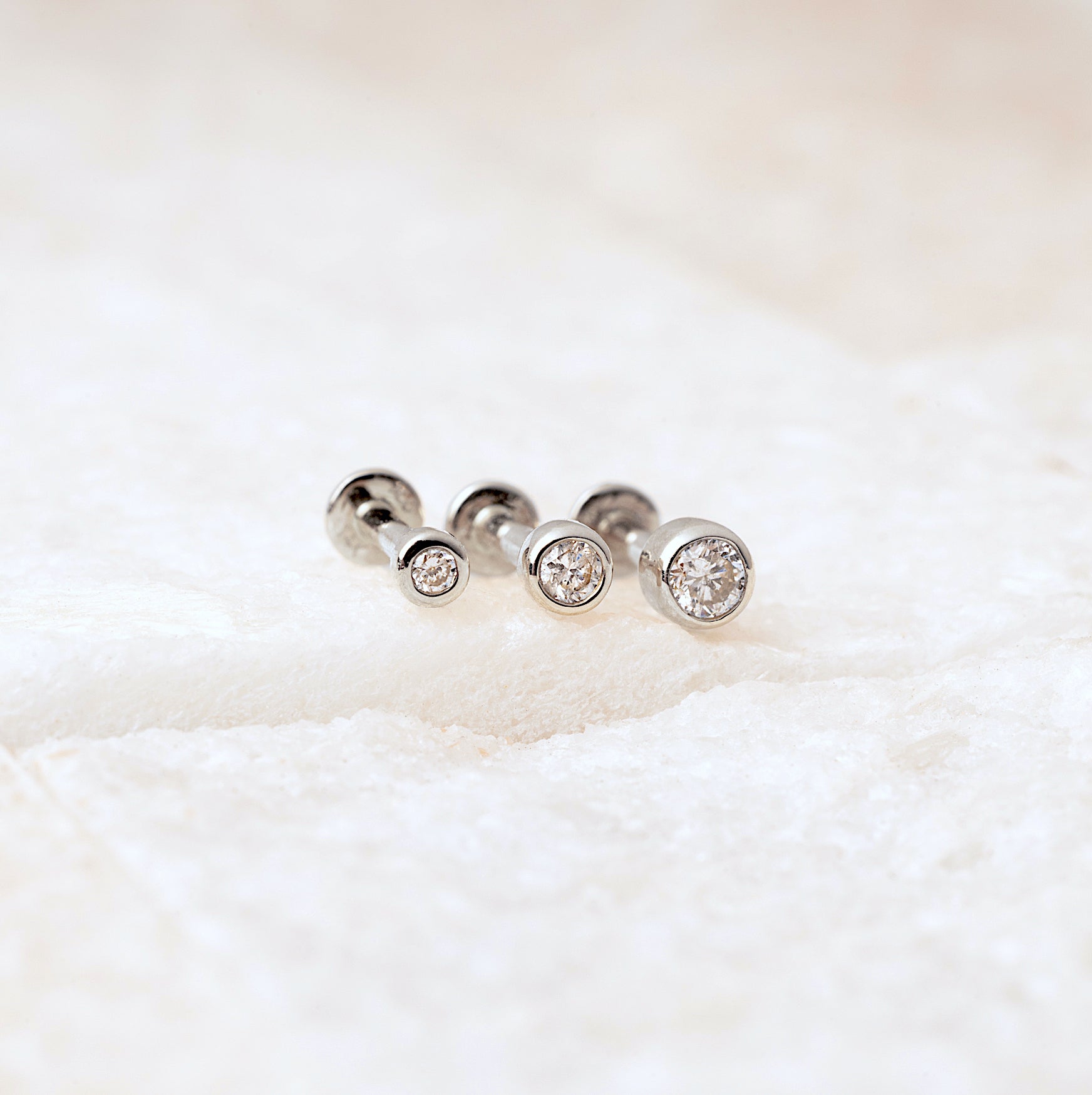 Orecchini Punto Luce Tondo Con Zircone Bianco Mm 8 In ARGENTO 925 - Foto 5