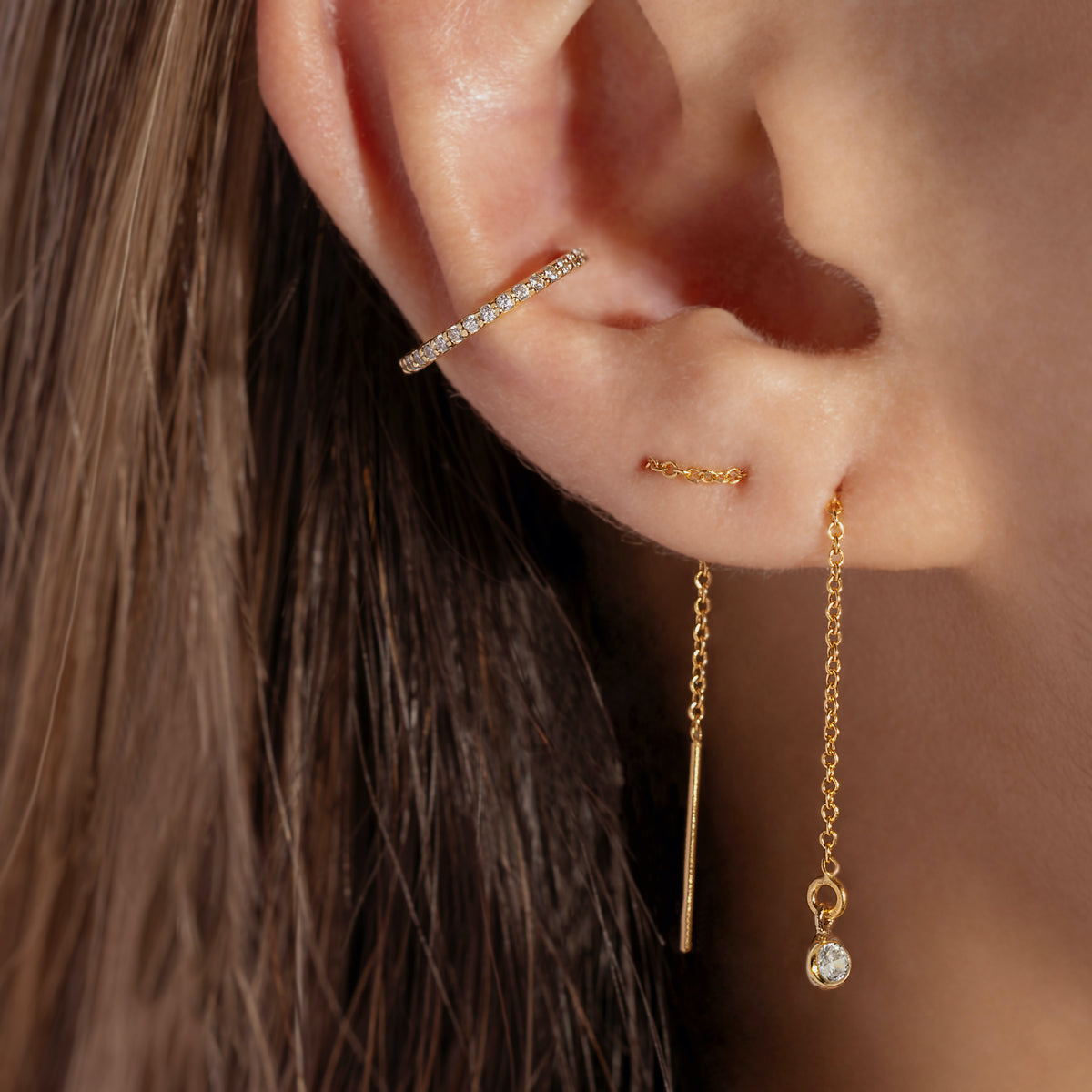 Threader Chain Threader Earrings - Dainty threader chain earrings | J&CO Jewellery