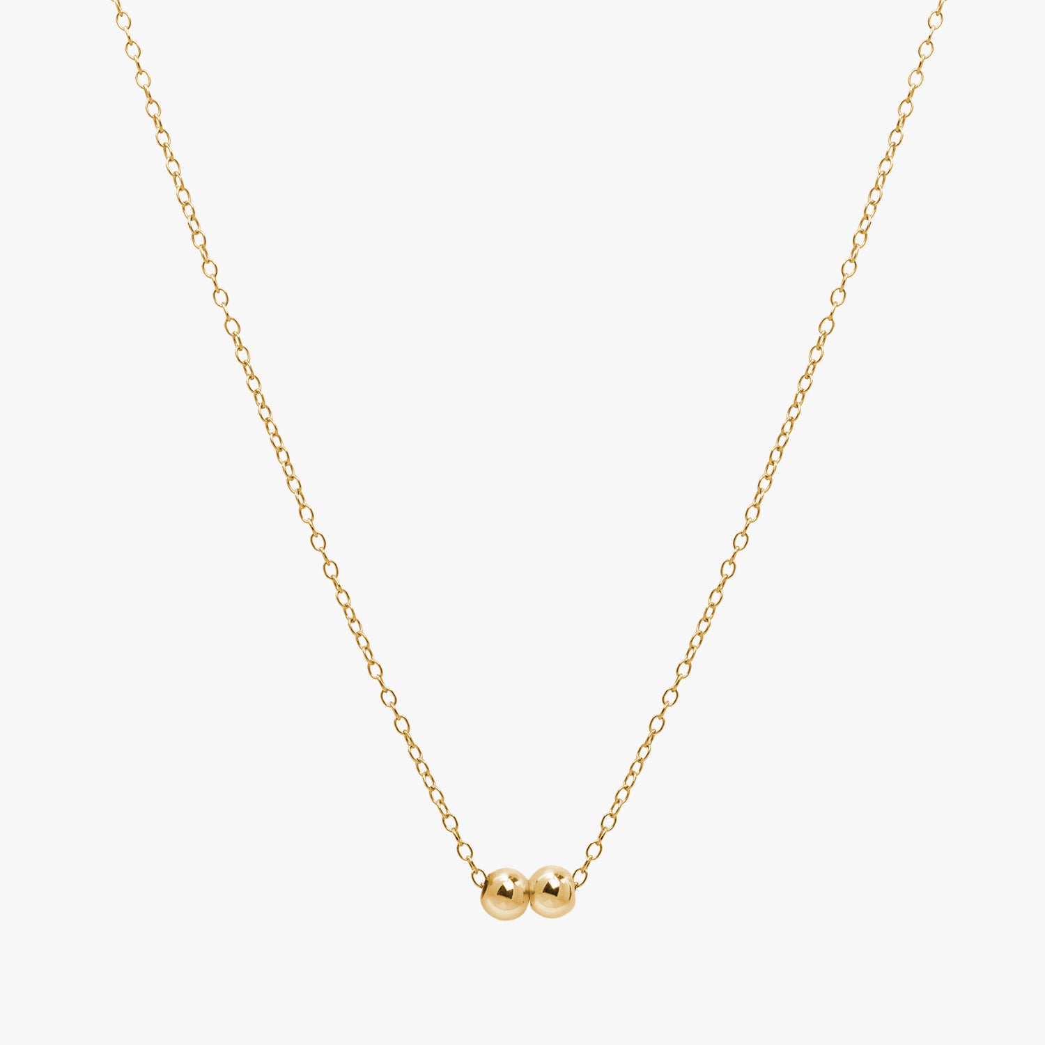 J CO Jewellery Personalised Bead Chain Necklace Gold 5 Beads